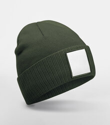 Beechfield_Applique-Patch-Beanie_B337R_olive-green_white