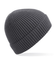 Beechfield_Engineered-Knit-Ribbed-Beanie_B380_Graphite-Grey