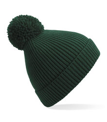 Beechfield_Engineered-Knit-Ribbed-Pom-Pom-Beanie_B382_Bottle-Green