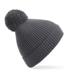 Beechfield_Engineered-Knit-Ribbed-Pom-Pom-Beanie_B382_Graphite-Grey