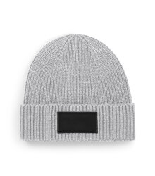 Beechfield_Fashion-Patch-Beanie_B442R_light-grey_black_flat-shot