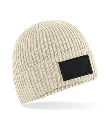 Beechfield_Fashion-Patch-Beanie_B442R_oatmeal_black