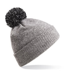 Beechfield_Snowstar-Duo-Beanie_B450_Heather-Grey-Black