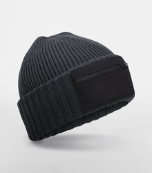 Beechfield_Zip-Patch-Beanie_B334R_graphite-grey_black