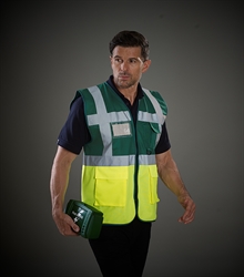 HVW801-Paramedic Green-Hi Vis  Yellow-Model Shot