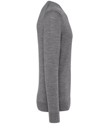 Kariban-Premium_Mens-V-Neck-Merino-Jumper_PK910-S_GREYHEATHER