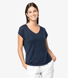 Native-Spirit_Ladies-V-neck-Linen-T-shirt_NS321_2023