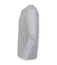 Skinni-Fit-mens-feel-good-stretch-long-sleeve-t-shirt-SF124-HEATHERGREY-TORSO-SIDE