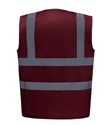 Yoko_Hi-Vis-2-Band---Braces-Waistcoat_HVW100_Maroon_Rear